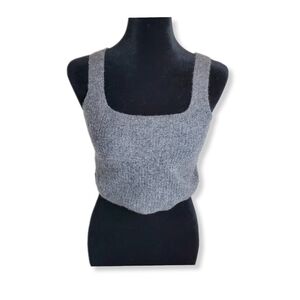 NWT Everlane Women's Dark Gray Sweater Knit Crop Top Sz M